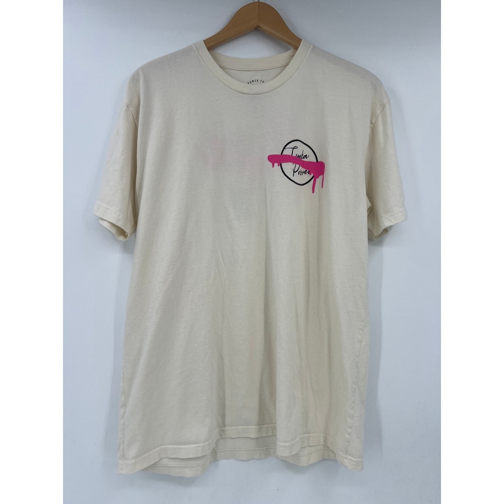 Inaka Power Cream Hot Pink Drip Power Graphic T-Shirt XL Workout Streetwear